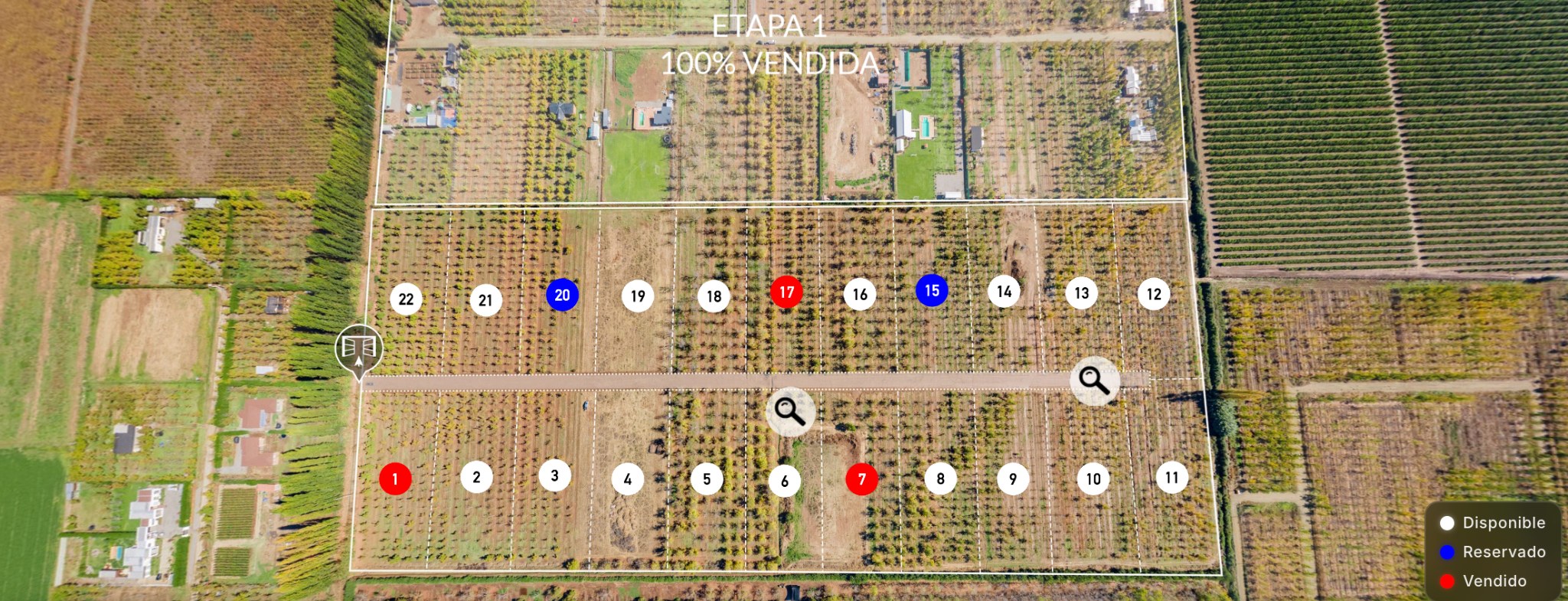 Plano de disponibilidad de San Isidro de Paine